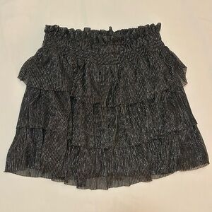 Black and silver ruffled skirt